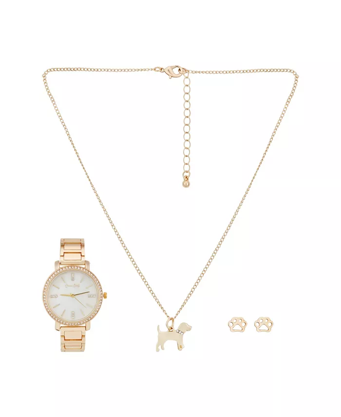 Женские золотистые наручные часы 38 мм с металлическим браслетом в подарочной упаковке Jessica Carlyle
Женские золотистые наручные часы 38 мм с металлическим браслетом в подарочной упаковке Jessica Carlyle