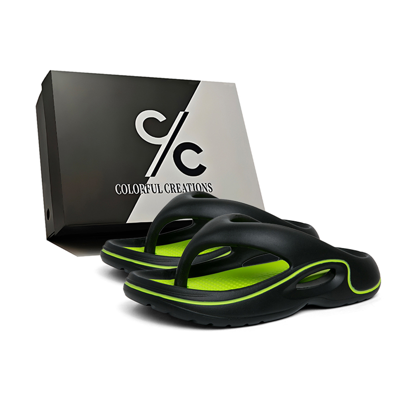 Мужские нескользящие износостойкие тихие шлепанцы из ЭВА Colorful Creations, Black Green
Мужские нескользящие износостойкие тихие шлепанцы из ЭВА Colorful Creations, Black Green
