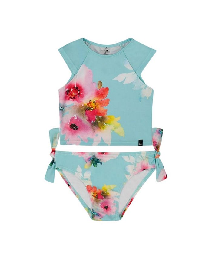 Детский купальник из двух частей с принтом для девочек - подростковый размер Deux par Deux, синий 
Детский купальник из двух частей с принтом для девочек - подростковый размер Deux par Deux, синий