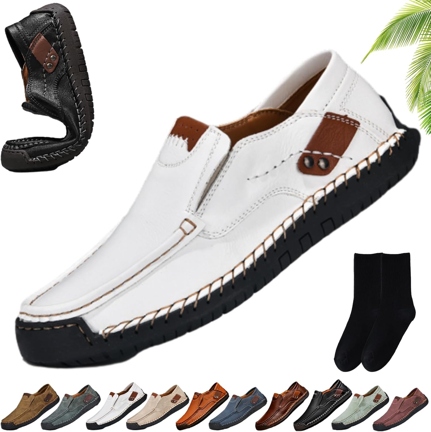 Мужские ручной работы кожаные удобные лоферы без шнурков, деловые повседневные мокасины, классические легкие нескользящие туфли и прогулок, для работы в офисе Xylawave, белый
Мужские ручной работы кожаные удобные лоферы без шнурков, деловые повседневные мокасины, классические легкие нескользящие туфли и прогулок, для работы в офисе Xylawave, белый