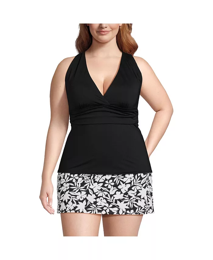 Топ танкини размера плюс с V-образным вырезом и глубоким вырезом на спине Lands' End, черный
Топ танкини размера плюс с V-образным вырезом и глубоким вырезом на спине Lands' End, черный