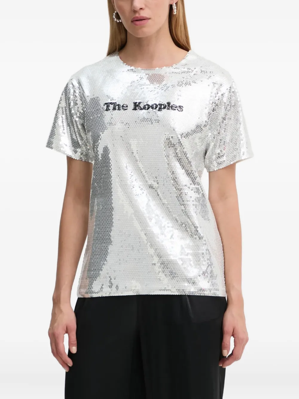 Футболка с короткими рукавами, украшенная пайетками The Kooples, серебристый
Футболка с короткими рукавами, украшенная пайетками The Kooples, серебристый