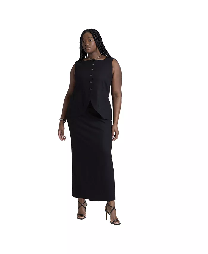 Женская юбка-стойка из льняной смеси ELOQUII, черный
Женская юбка-стойка из льняной смеси ELOQUII, черный