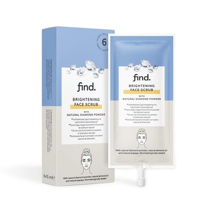 Алмазный скраб для лица 15 мл - упаковка из 6 шт., Find
Алмазный скраб для лица 15 мл - упаковка из 6 шт., Find
