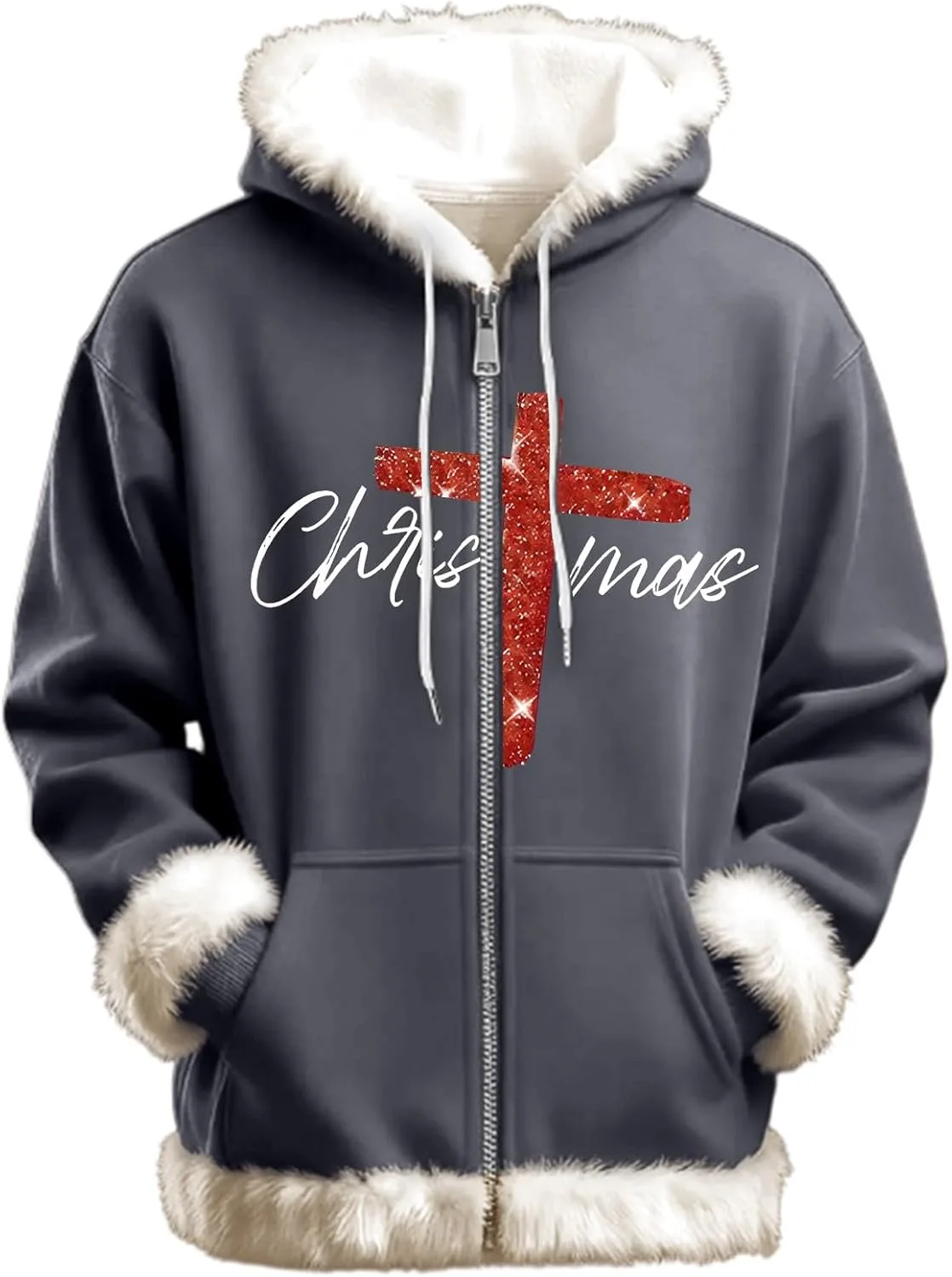 Рождественская худи Sherpa для мужчин, утепленная, с молнией и отделкой из искусственного меха HBDHEJL
Рождественская худи Sherpa для мужчин, утепленная, с молнией и отделкой из искусственного меха HBDHEJL