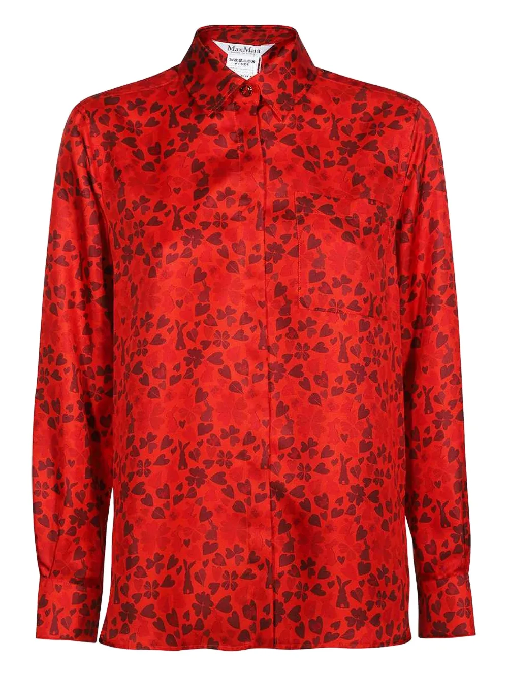 Шелковая рубашка с принтом в виде сердца MAX MARA, красный
Шелковая рубашка с принтом в виде сердца MAX MARA, красный