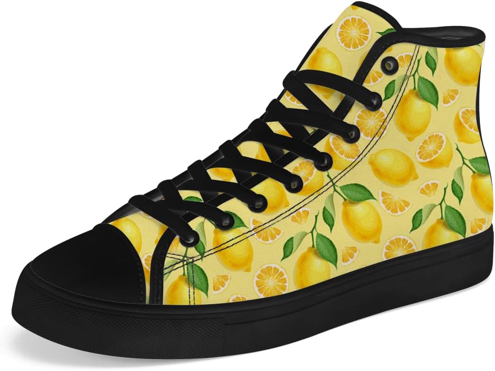 Мужские и женские высокие кеды с лимонным принтом, желтые высокие кроссовки на шнуровке, повседневная обувь Chebing
Мужские и женские высокие кеды с лимонным принтом, желтые высокие кроссовки на шнуровке, повседневная обувь Chebing