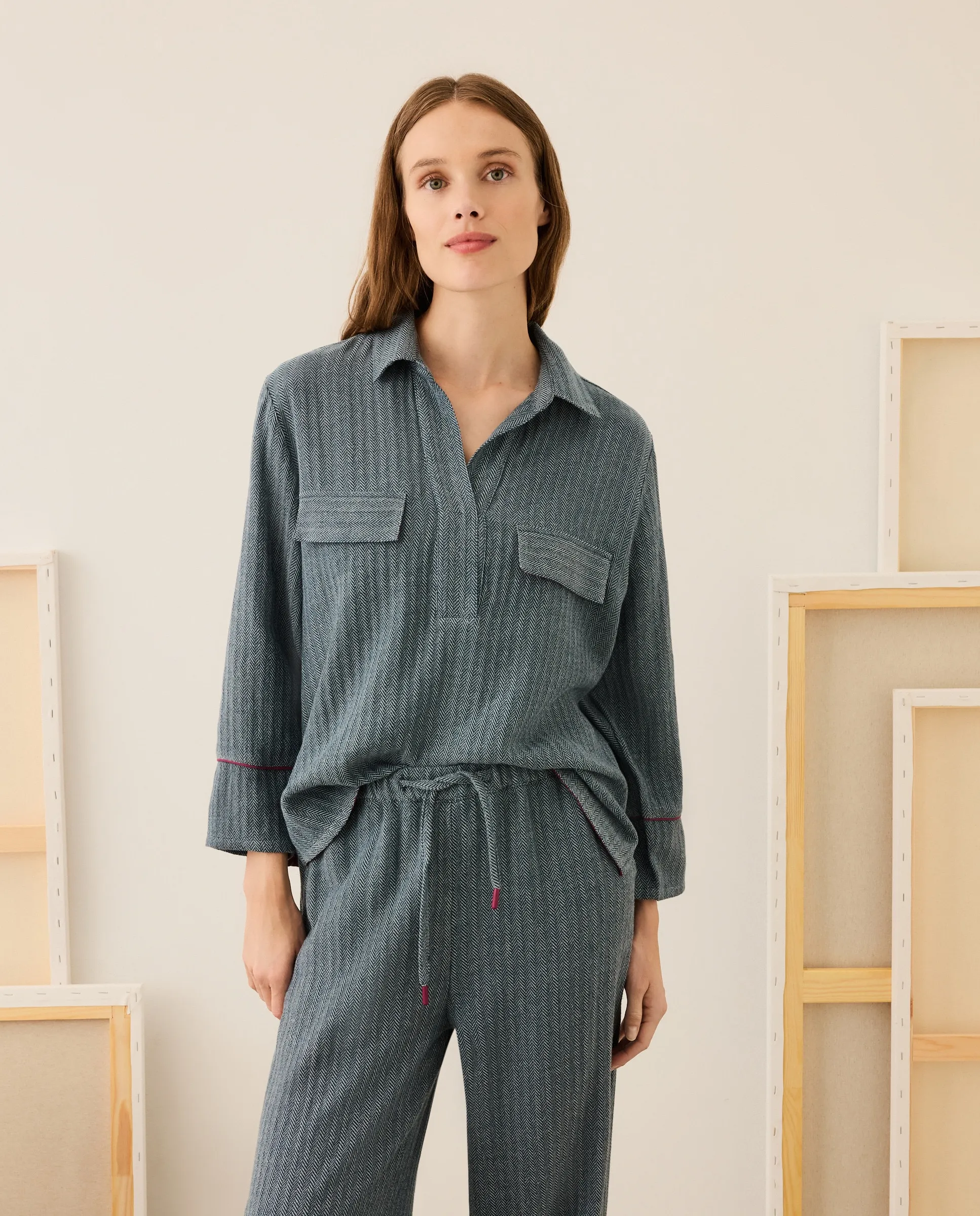 Блузка в елочку с длинным рукавом Stella Rittwagen, синий
Блузка в елочку с длинным рукавом Stella Rittwagen, синий