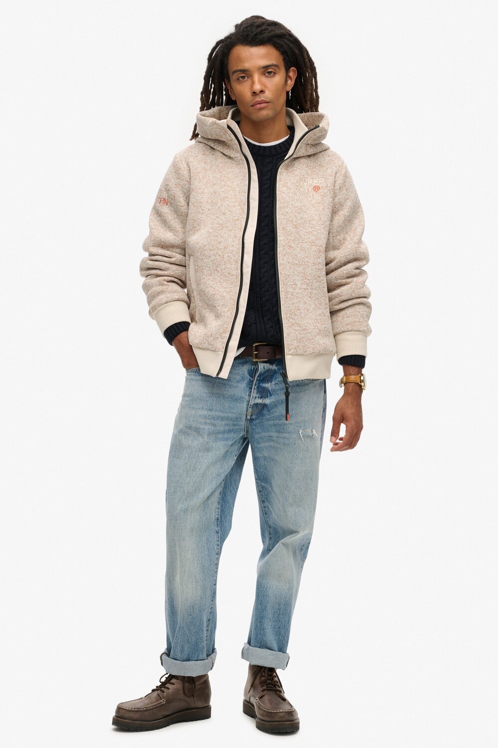 Куртка бомбер из трикотажной пряжи с капюшоном Superdry, серый
Куртка бомбер из трикотажной пряжи с капюшоном Superdry, серый