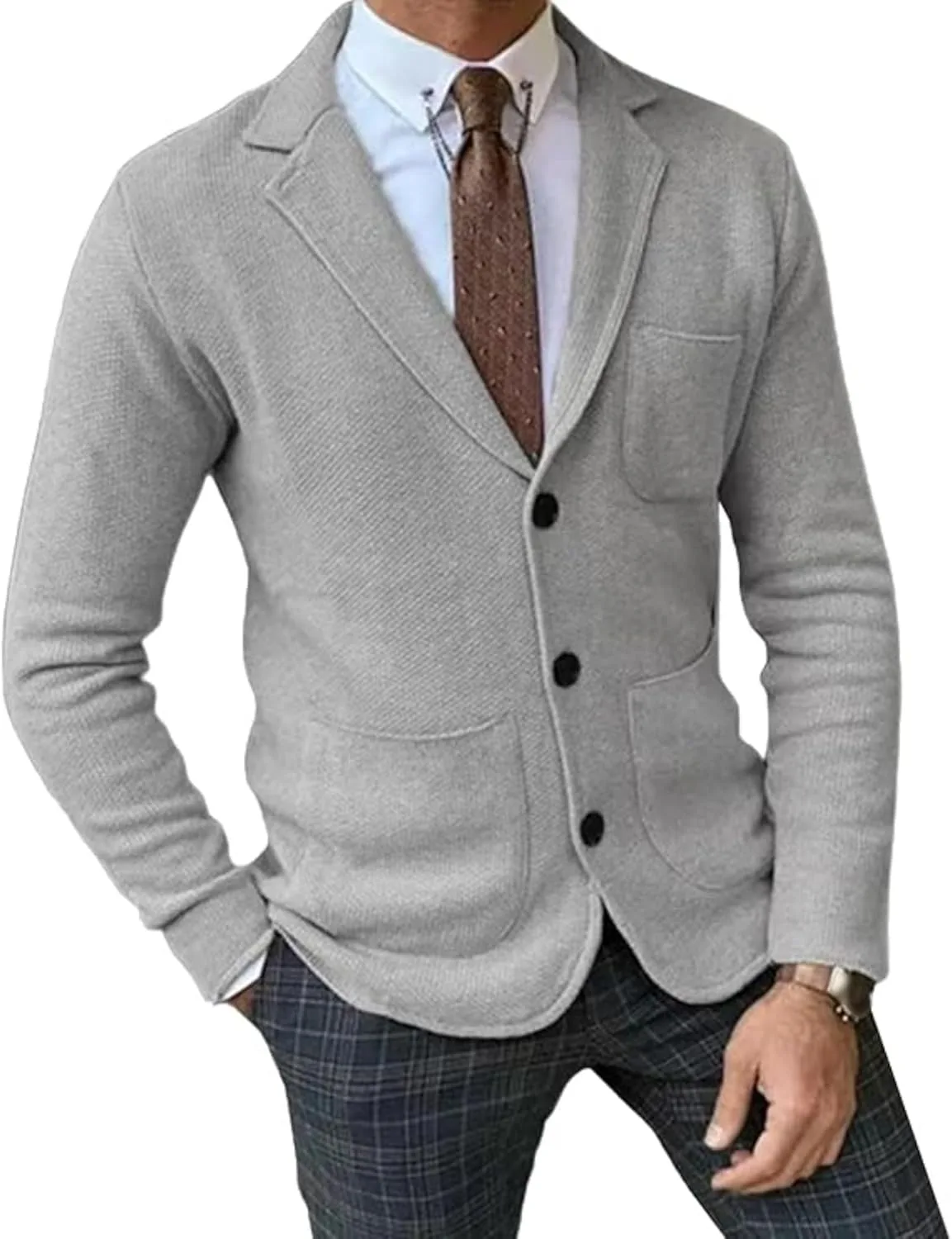 Мужской кардиган с воротником-блейзером, длинным рукавом и карманами JEShifangjiusu
Мужской кардиган с воротником-блейзером, длинным рукавом и карманами JEShifangjiusu