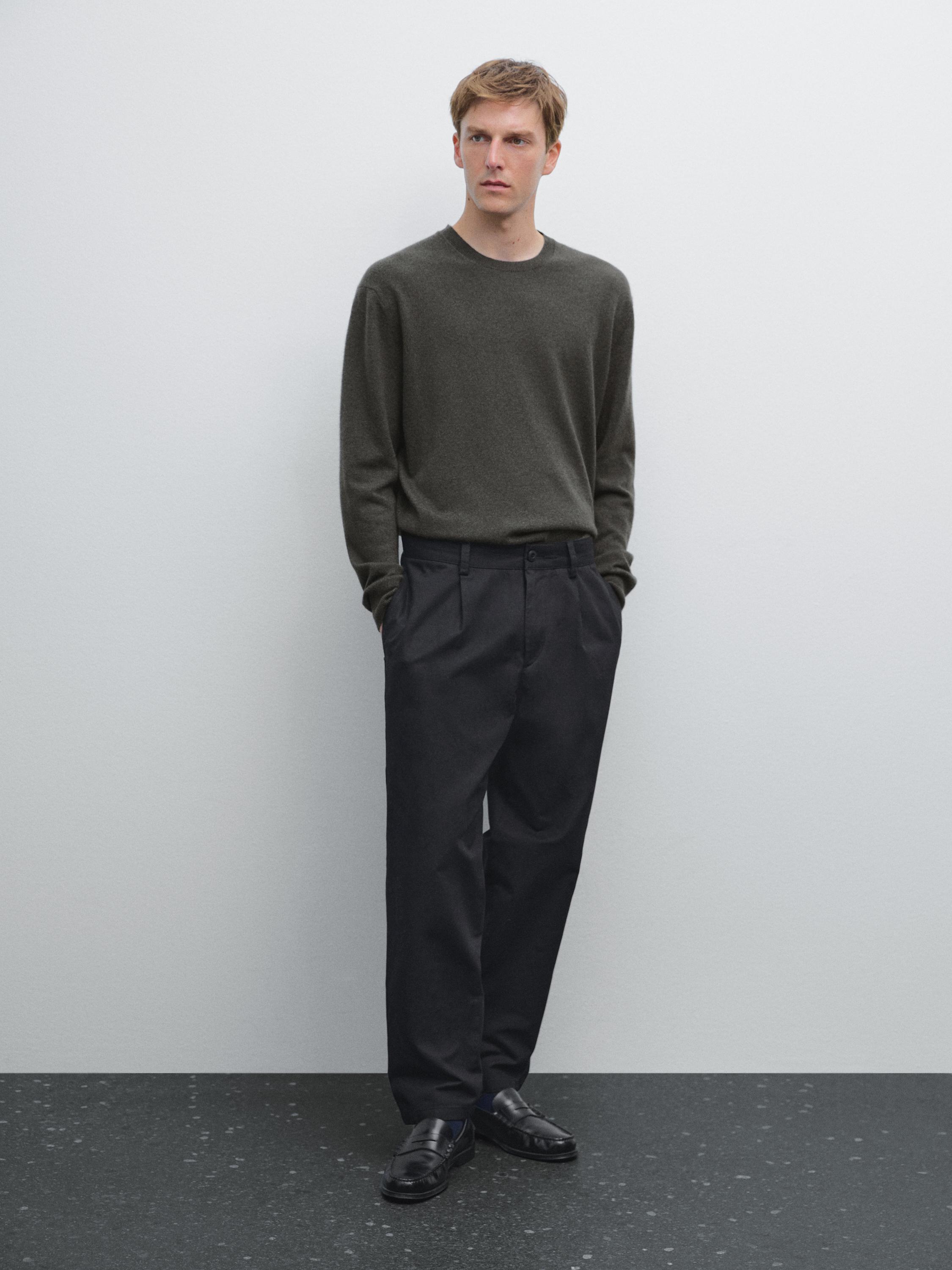 Кашемировый вязаный свитер с круглым вырезом Massimo Dutti, серо-коричневый
Кашемировый вязаный свитер с круглым вырезом Massimo Dutti, серо-коричневый