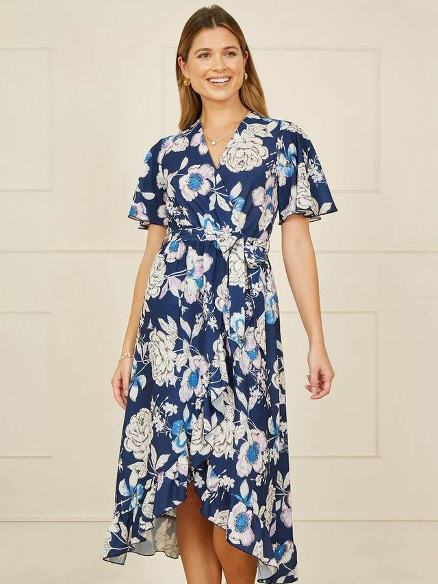 Платье с запахом миди в цветочек Yumi, темно-синий
Платье с запахом миди в цветочек Yumi, темно-синий