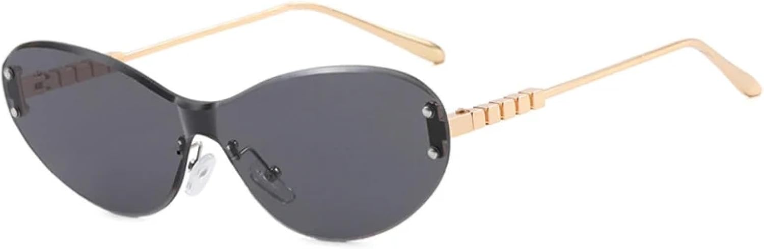 Модные панк-солнцезащитные очки без оправы овальной формы для женщин, металлические солнцезащитные очки для мужчин, очки для вождения, защита от УФ-излучения UV400 TKKTLLT, Gold Gray
Модные панк-солнцезащитные очки без оправы овальной формы для женщин, металлические солнцезащитные очки для мужчин, очки для вождения, защита от УФ-излучения UV400 TKKTLLT, Gold Gray