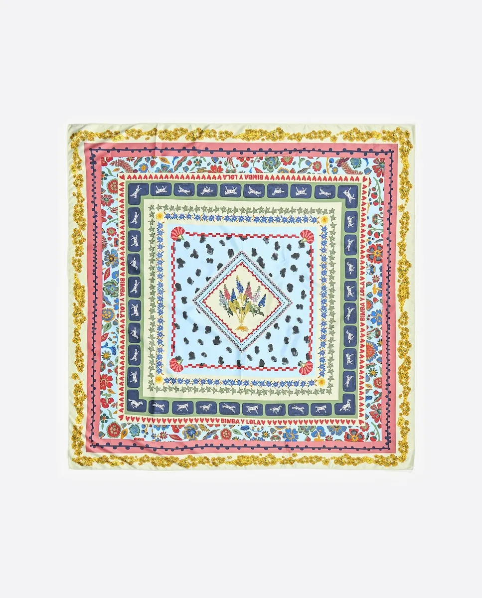 Платок с цветами и концентрическими рамками Bimba y Lola
Платок с цветами и концентрическими рамками Bimba y Lola