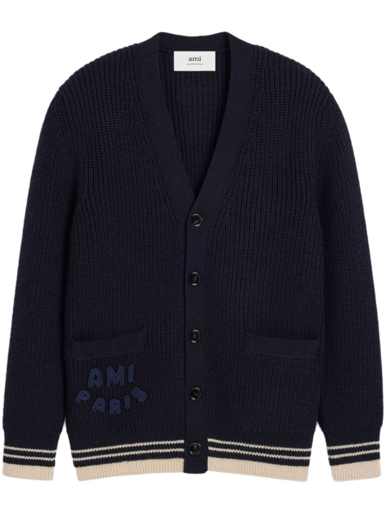 AMI Paris кардиган в рубчик, синий
AMI Paris кардиган в рубчик, синий