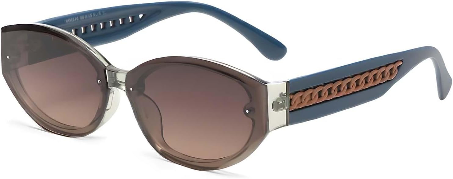 Стильные овальные солнцезащитные очки для женщин и мужчин, модные прямоугольные очки с защитой от УФ-излучения UV400 VINE OF RADIANCE Auralice, S3 | Brown Lens/Blue Brown Frame
Стильные овальные солнцезащитные очки для женщин и мужчин, модные прямоугольные очки с защитой от УФ-излучения UV400 VINE OF RADIANCE Auralice, S3 | Brown Lens/Blue Brown Frame