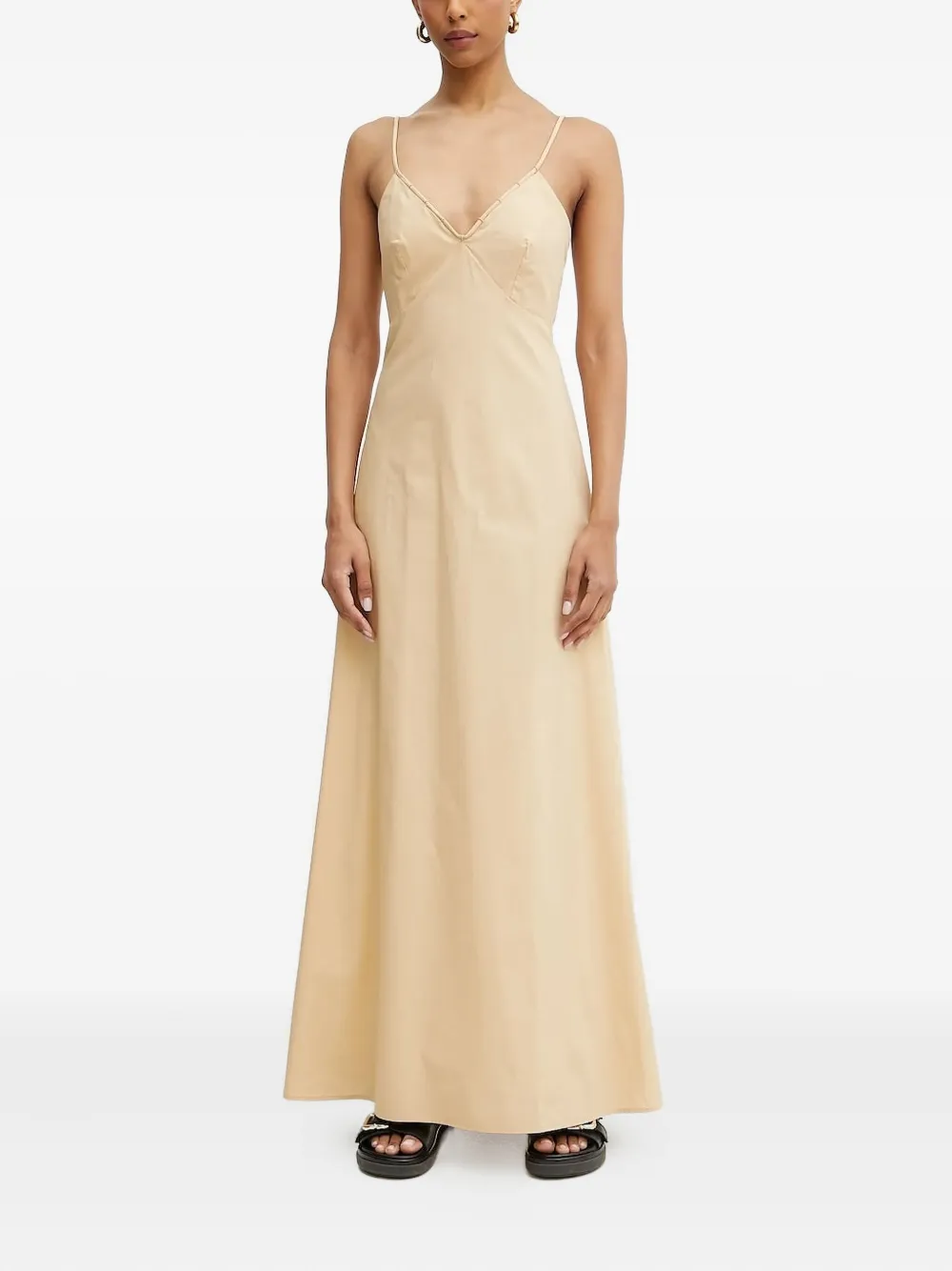 Платье макси на тонких бретельках с V-образным вырезом Patrizia Pepe, нейтральный
Платье макси на тонких бретельках с V-образным вырезом Patrizia Pepe, нейтральный