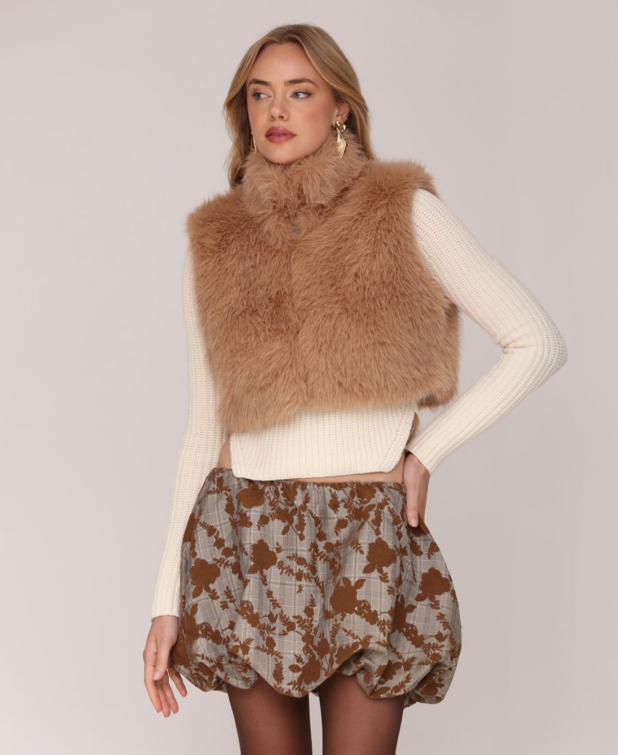 Женский укороченный жилет без рукавов из искусственного меха Avec Les Filles, Camel
Женский укороченный жилет без рукавов из искусственного меха Avec Les Filles, Camel