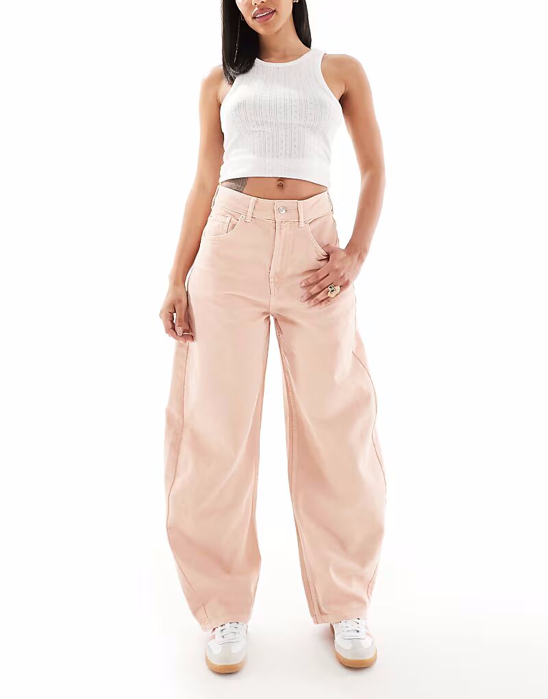 Джинсы-бочонки с высокой талией ASOS DESIGN персикового цвета
Джинсы-бочонки с высокой талией ASOS DESIGN персикового цвета