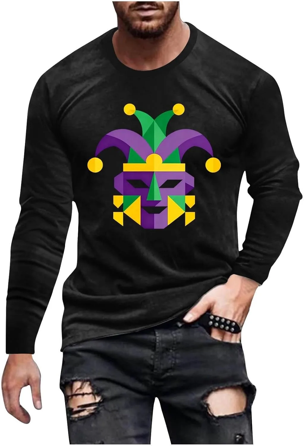 Мужская футболка Mardi Gras с принтом, длинный рукав, Regular Fit, Crew Neck, легкая
Мужская футболка Mardi Gras с принтом, длинный рукав, Regular Fit, Crew Neck, легкая