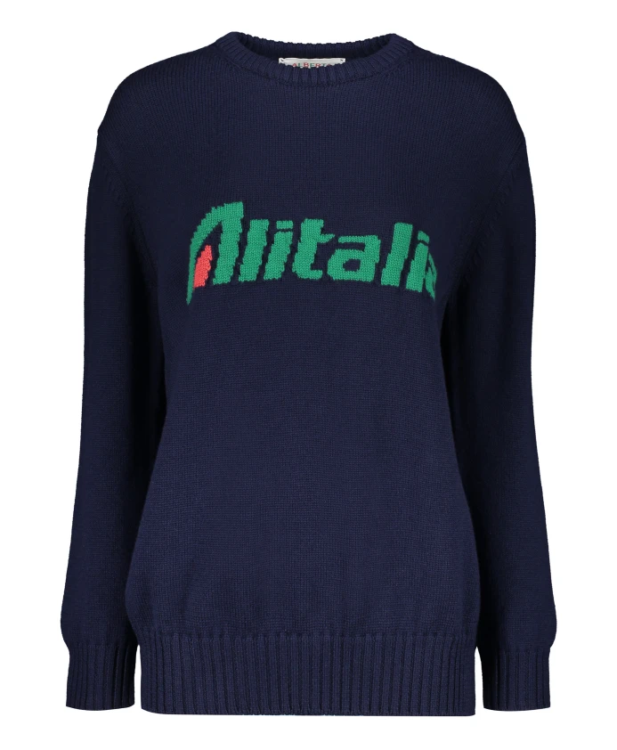 Рваный шерстяной свитер Alberta Ferretti, синий
Рваный шерстяной свитер Alberta Ferretti, синий