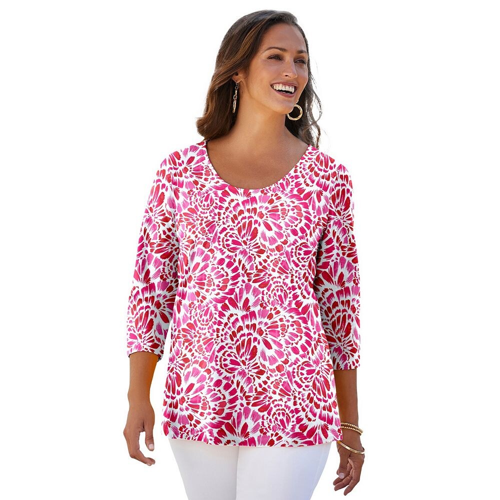 Женская футболка из эластичного хлопка с круглым вырезом Jessica London больших размеров, цвет Pink Feather
Женская футболка из эластичного хлопка с круглым вырезом Jessica London больших размеров, цвет Pink Feather