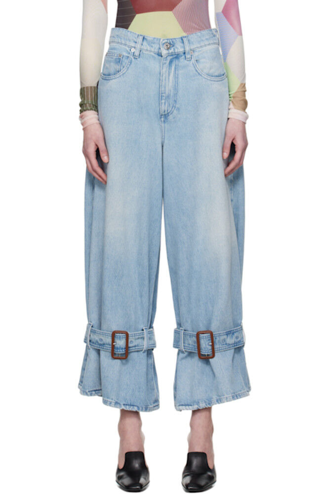 Синие джинсы с пряжками на манжетах JW Anderson
Синие джинсы с пряжками на манжетах JW Anderson