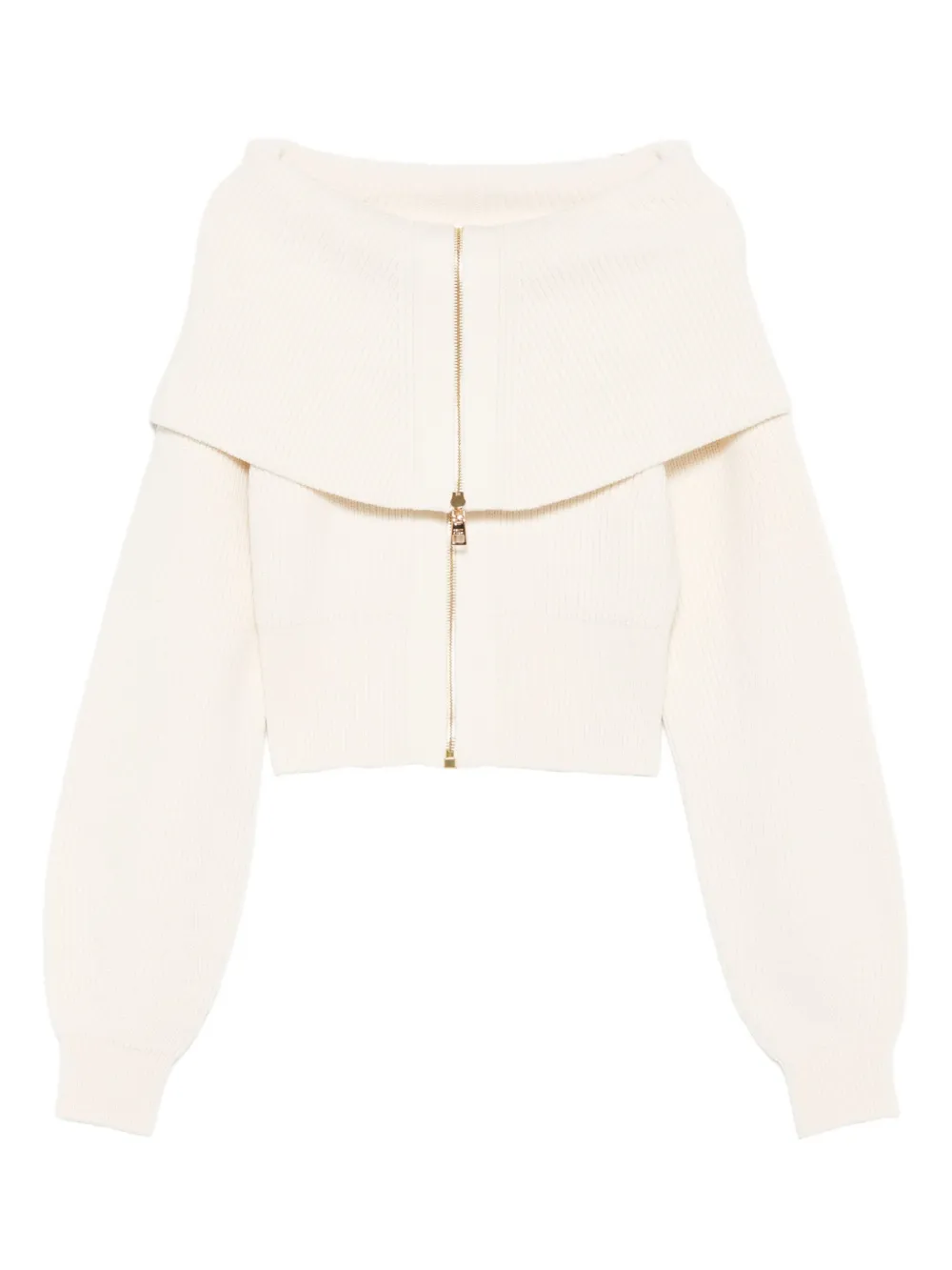 Кардиган на молнии с открытыми плечами Elisabetta Franchi, нейтральный
Кардиган на молнии с открытыми плечами Elisabetta Franchi, нейтральный