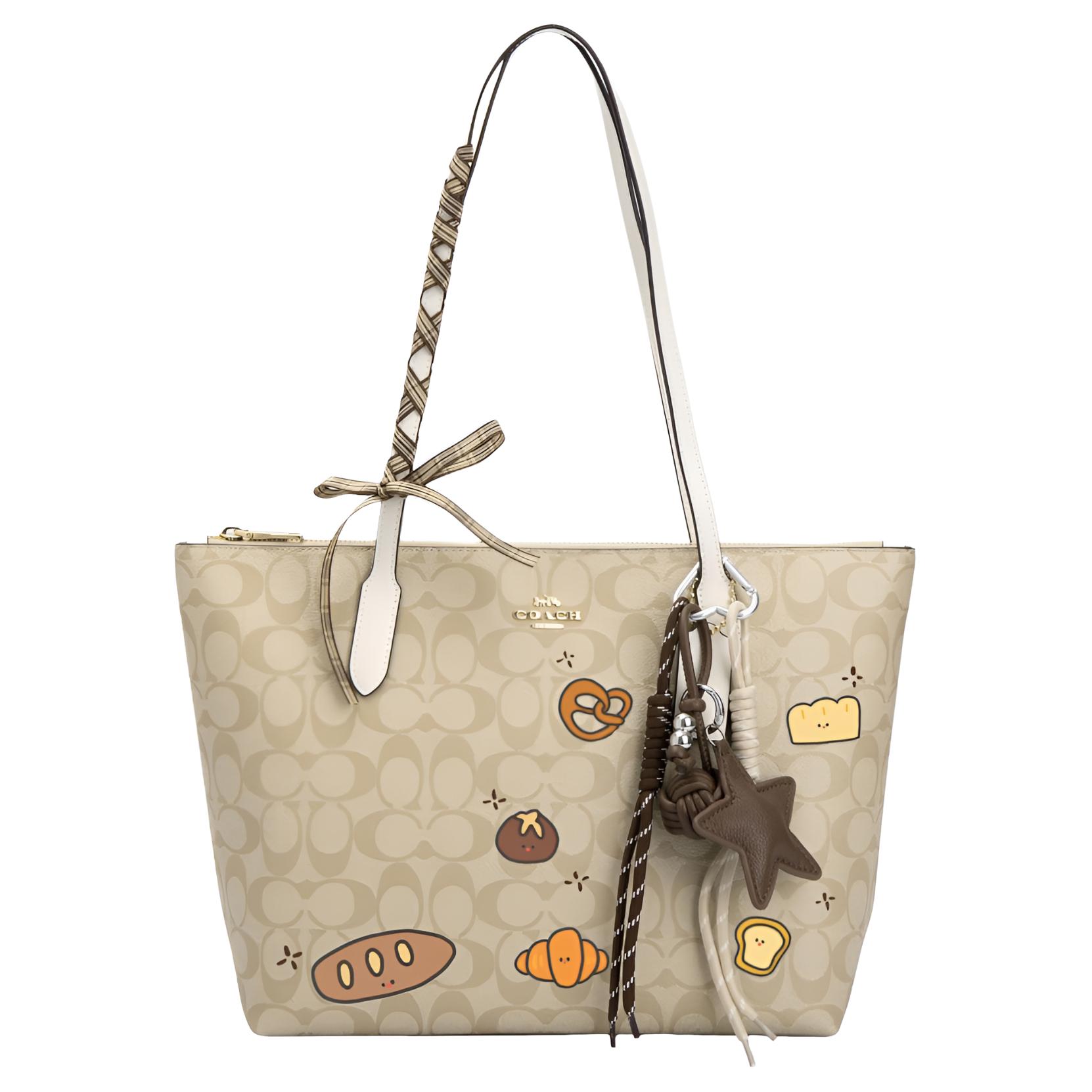 Сумка-шоппер из ткани с кожаными вставками, женская, разноцветная COACH, cookie chocolate
Сумка-шоппер из ткани с кожаными вставками, женская, разноцветная COACH, cookie chocolate