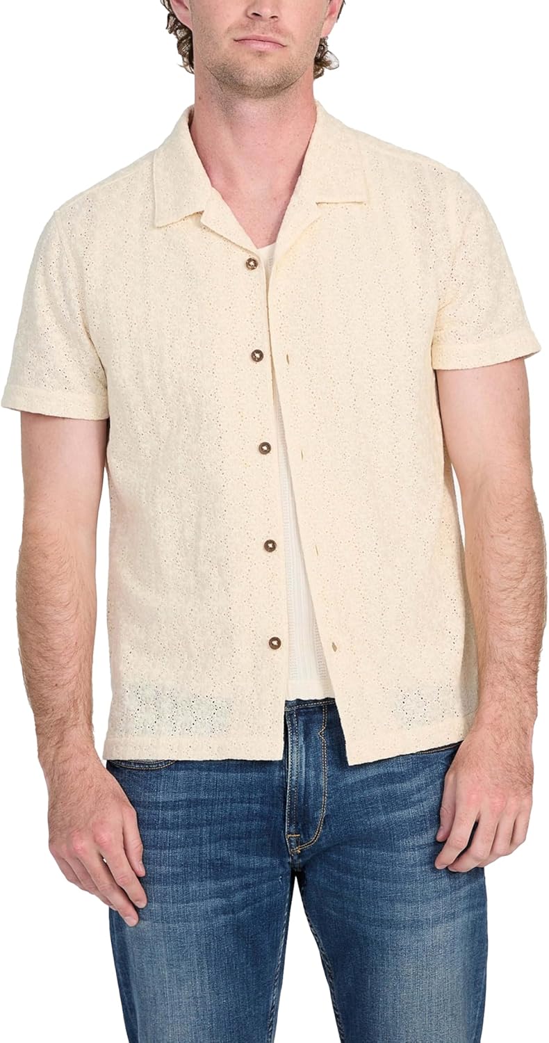 Мужская короткая рубашка GUESS Wesley Crochet Resort, Pearl White Multi
Мужская короткая рубашка GUESS Wesley Crochet Resort, Pearl White Multi