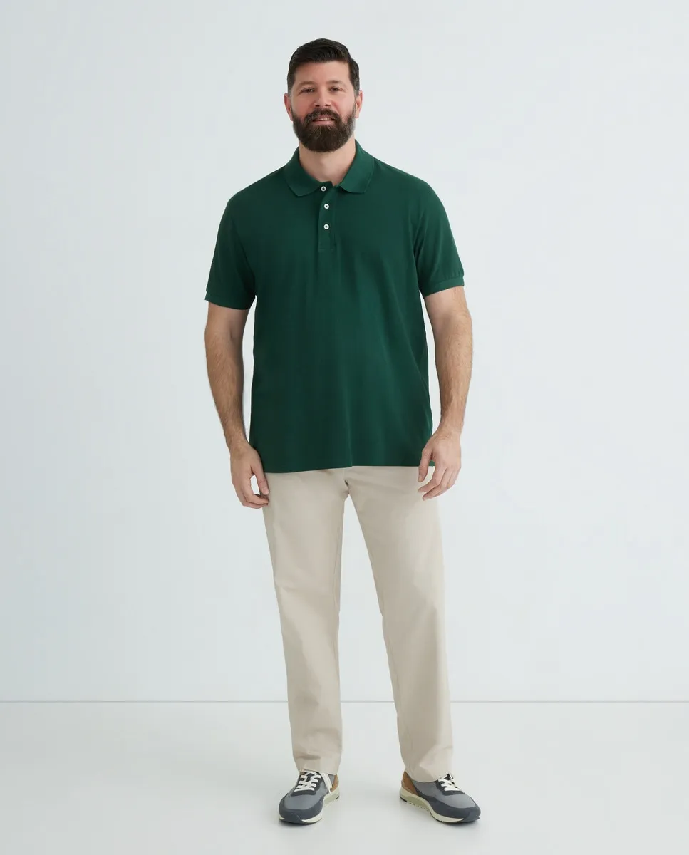 Мужская рубашка поло, большие размеры, короткие рукава, однотонная Emidio Tucci, темно-зеленый 
Мужская рубашка поло, большие размеры, короткие рукава, однотонная Emidio Tucci, темно-зеленый