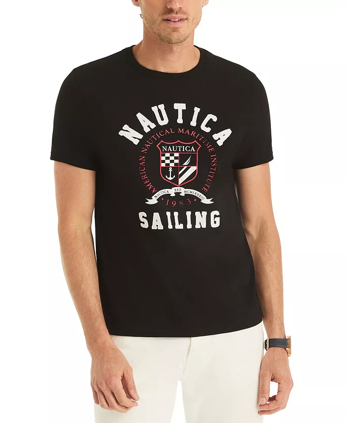 Мужская футболка с принтом короткий рукав Nautica, черный
Мужская футболка с принтом короткий рукав Nautica, черный