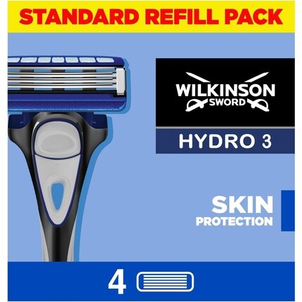 Hydro 3 Skin Protection для мужчин Сменные стержни для обычных лезвий для бритвы, 4 шт., Wilkinson Sword
Hydro 3 Skin Protection для мужчин Сменные стержни для обычных лезвий для бритвы, 4 шт., Wilkinson Sword