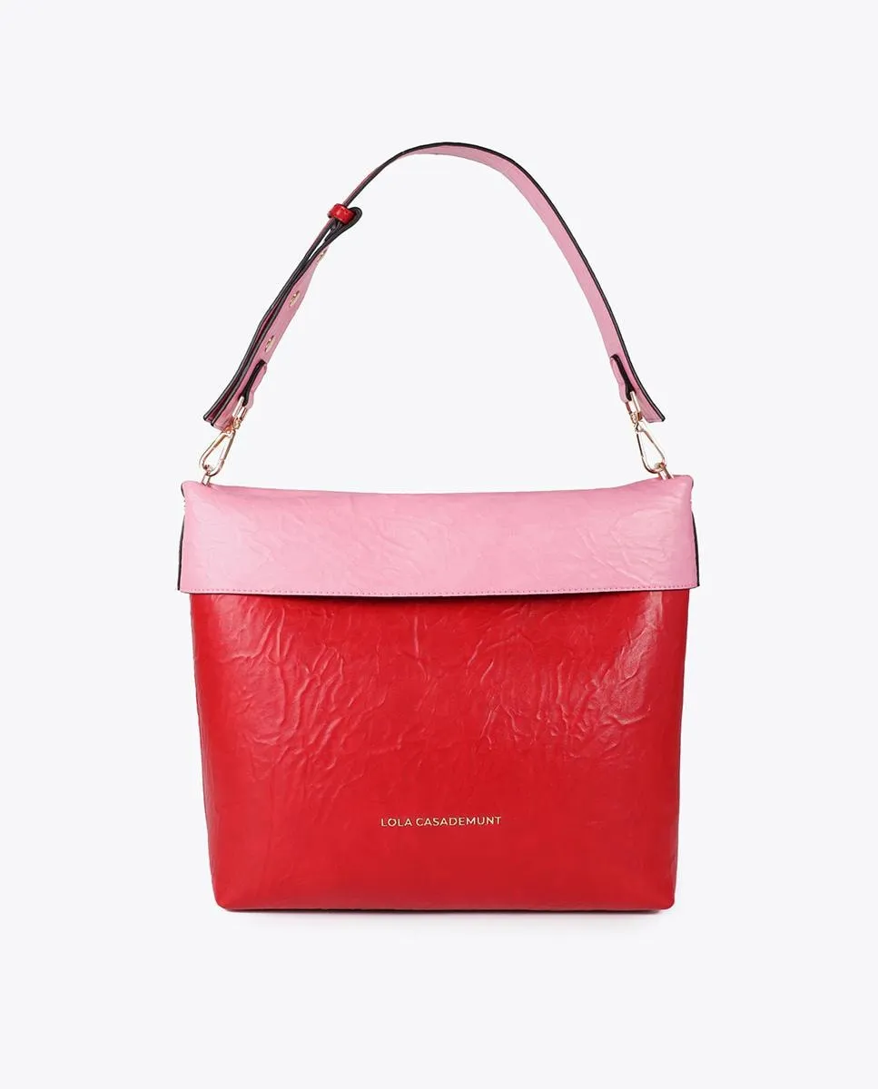 Женская сумка через плечо из искусственной кожи с эффектом состаренной кожи двухцветная Lola Casademunt, красный 
Женская сумка через плечо из искусственной кожи с эффектом состаренной кожи двухцветная Lola Casademunt, красный