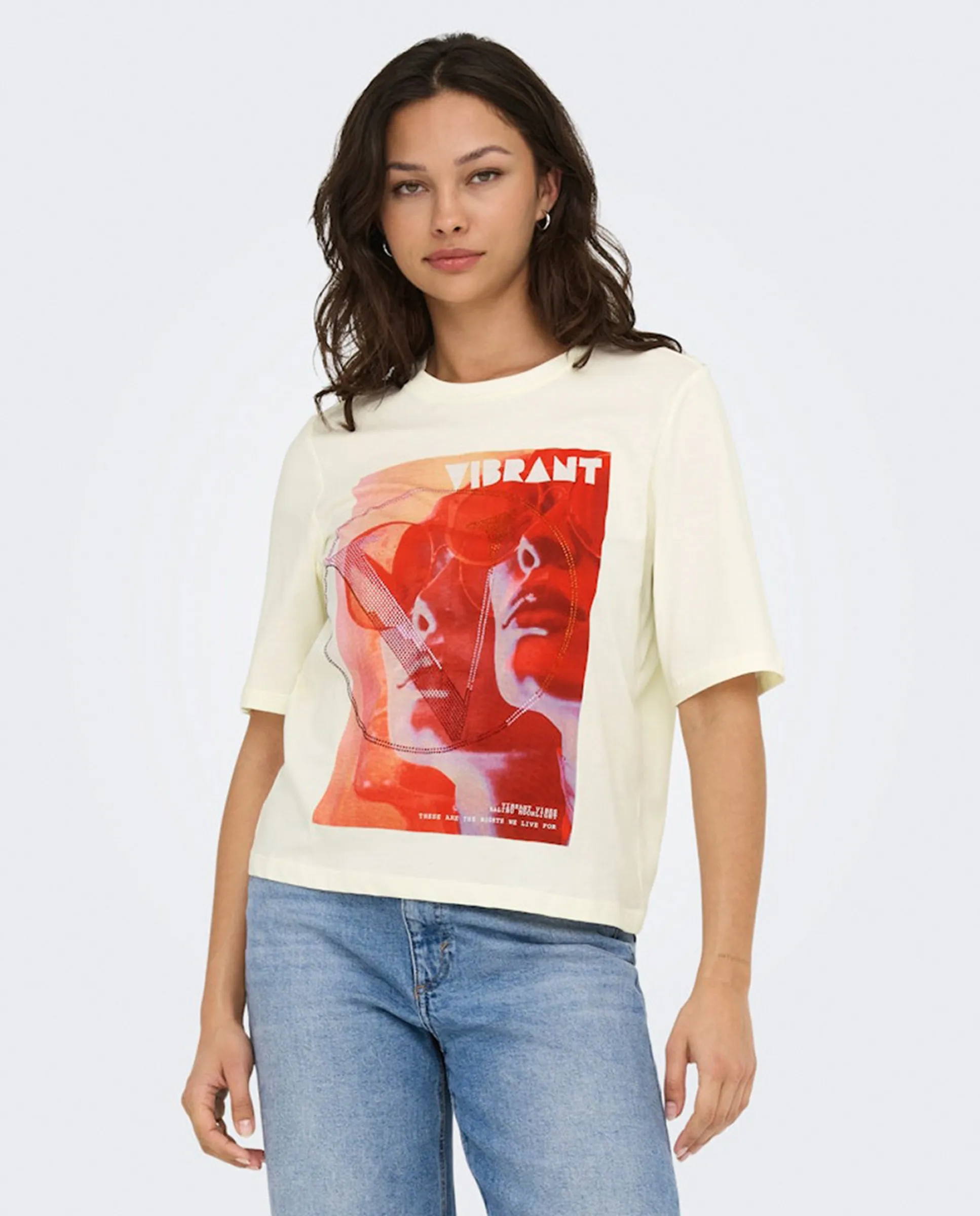 Женская футболка оверсайз с графическим принтом Only, белый
Женская футболка оверсайз с графическим принтом Only, белый