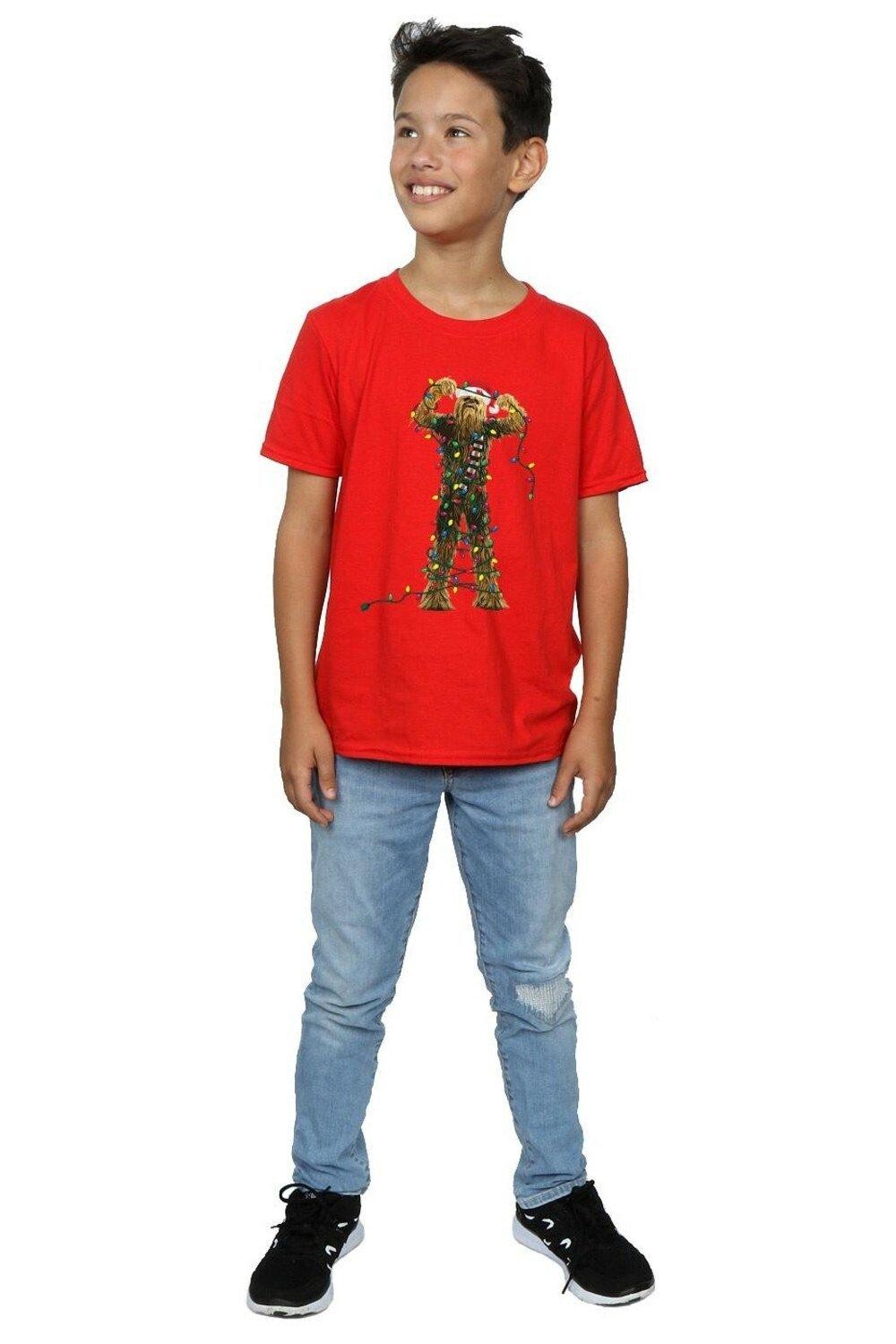 Футболка Чубакка с рождественскими огнями Star Wars, красный 
Футболка Чубакка с рождественскими огнями Star Wars, красный