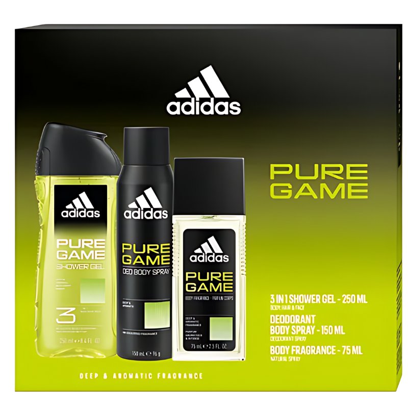 Adidas, Pure Game, мужской набор косметики по уходу за телом, 3 шт.
Adidas, Pure Game, мужской набор косметики по уходу за телом, 3 шт.