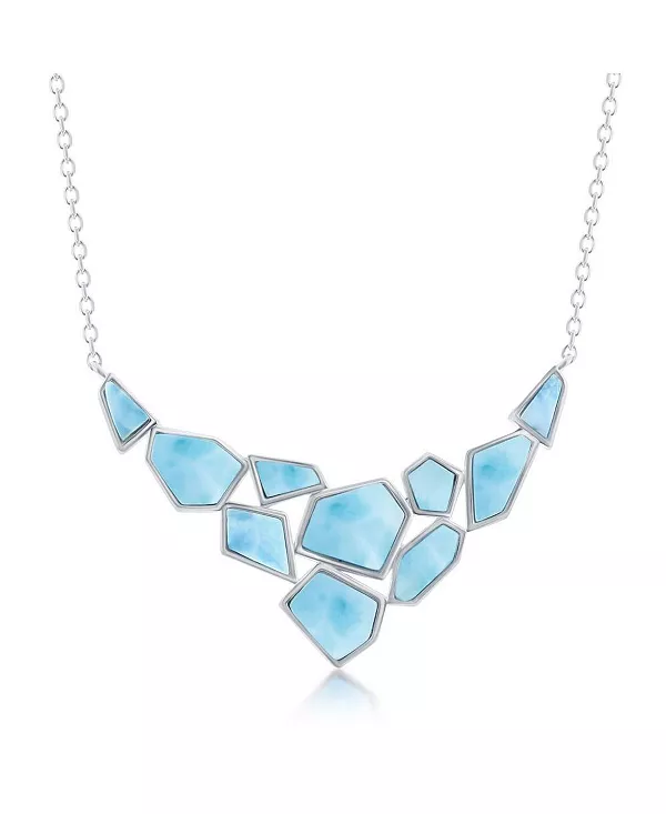Ожерелье из стерлингового серебра с большим шестиугольником и маленьким разноцветным ларимаром Caribbean Treasures, blue
Ожерелье из стерлингового серебра с большим шестиугольником и маленьким разноцветным ларимаром Caribbean Treasures, blue