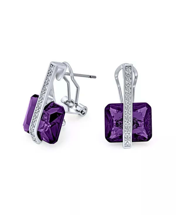 Серьги-Подвески из кубического циркония в стиле ар-деко с квадратным прямоугольником изумрудной огранки, покрытые родием, с омега-застежкой Bling Jewelry, purple
Серьги-Подвески из кубического циркония в стиле ар-деко с квадратным прямоугольником изумрудной огранки, покрытые родием, с омега-застежкой Bling Jewelry, purple