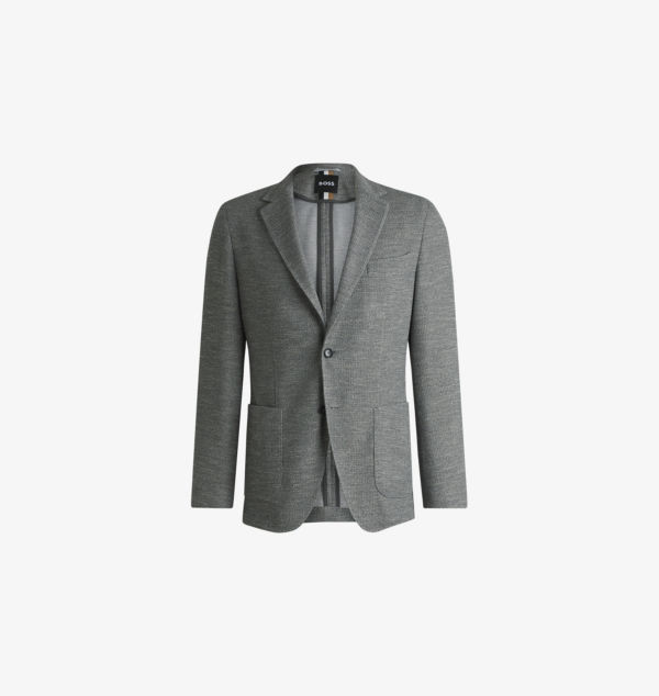 Однобортный тканый блейзер Regular-Fit Boss, серый 
Однобортный тканый блейзер Regular-Fit Boss, серый