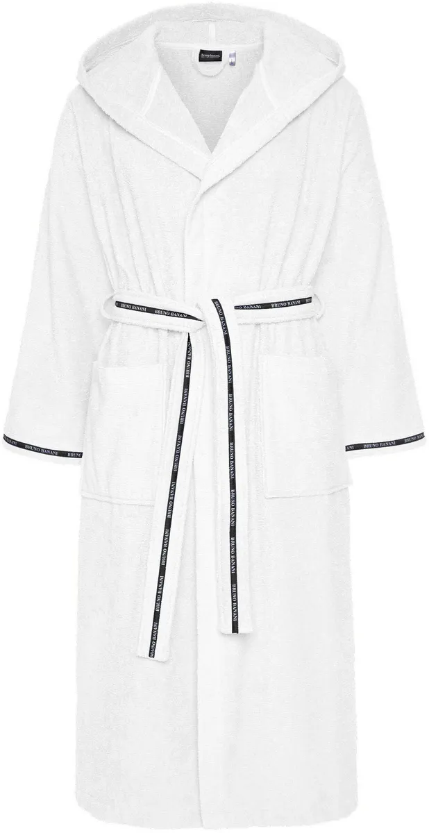 Мужской халат Bruno Banani "Дэнни" (1 шт.), с полосками с логотипом, мужской халат из 100% хлопка, S-4XL, белый
Мужской халат Bruno Banani "Дэнни" (1 шт.), с полосками с логотипом, мужской халат из 100% хлопка, S-4XL, белый