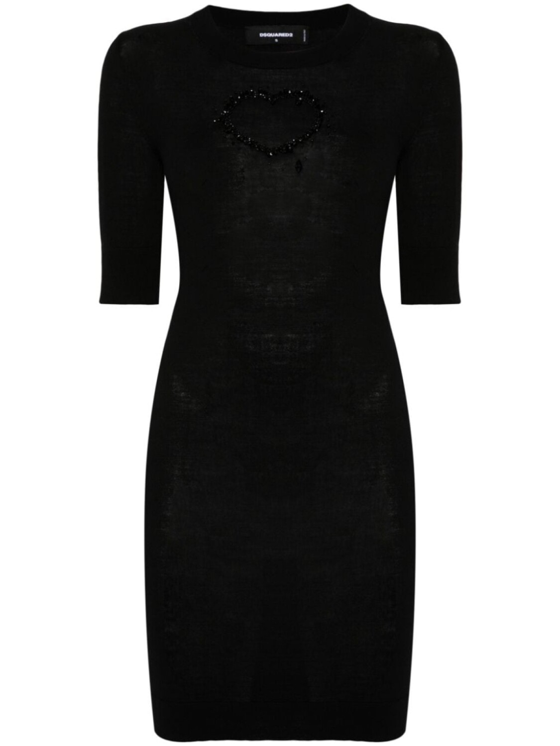 DSQUARED2 платье мини с кристаллами, черный 
DSQUARED2 платье мини с кристаллами, черный