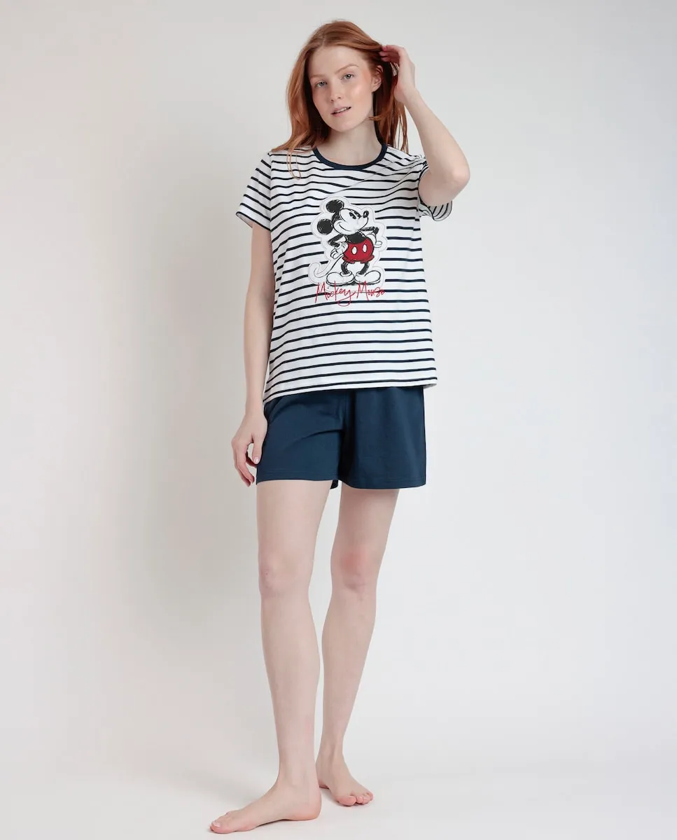 Женская короткая пижама из трикотажа в полоску темно-синего цвета Disney, тёмно-синий
Женская короткая пижама из трикотажа в полоску темно-синего цвета Disney, тёмно-синий