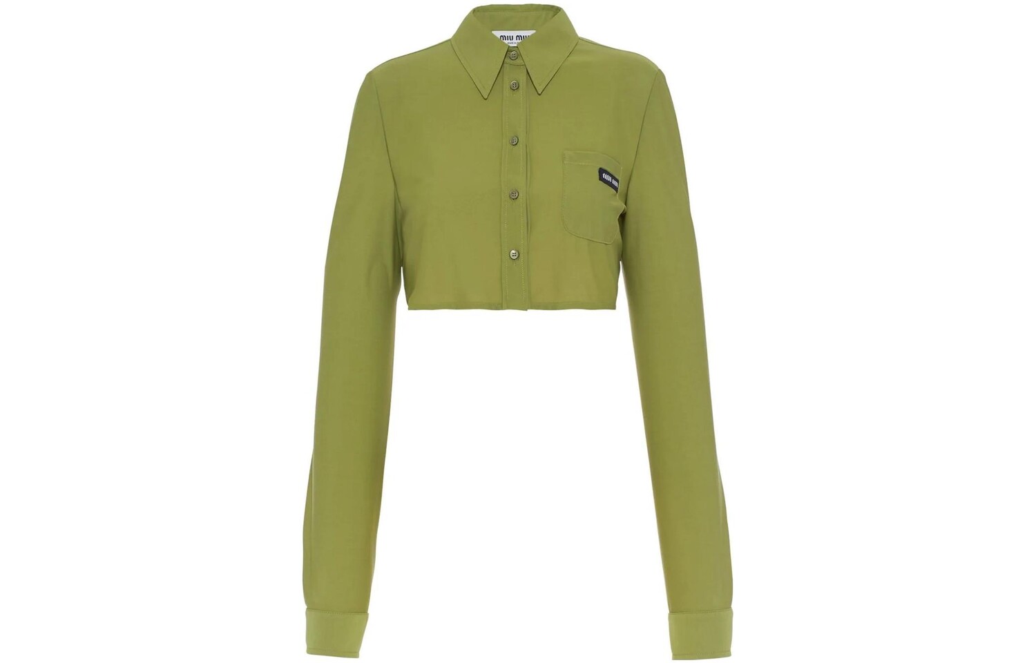 Укороченный топ женский зеленый Miu Miu 
Укороченный топ женский зеленый Miu Miu