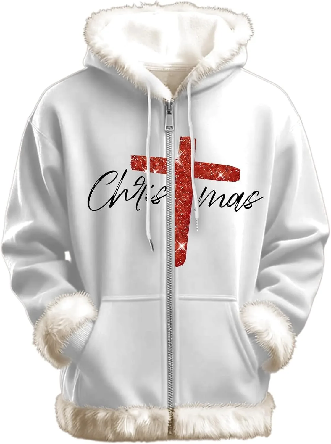 Рождественская худи Sherpa для мужчин, утепленная, с молнией и отделкой из искусственного меха HBDHEJL
Рождественская худи Sherpa для мужчин, утепленная, с молнией и отделкой из искусственного меха HBDHEJL