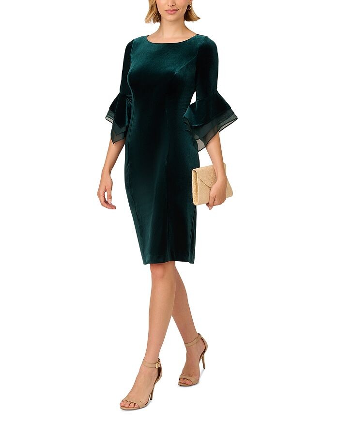 Бархатное платье Adrianna Papell, зеленый 
Бархатное платье Adrianna Papell, зеленый