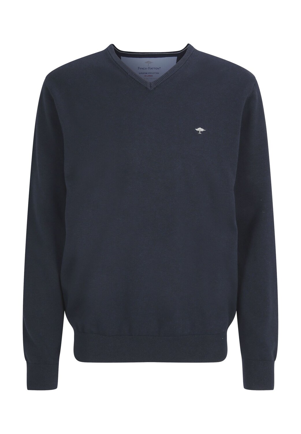 Мужской свитер с V-образным вырезом и вышивкой логотипа FYNCH-HATTON, темно-синий
Мужской свитер с V-образным вырезом и вышивкой логотипа FYNCH-HATTON, темно-синий