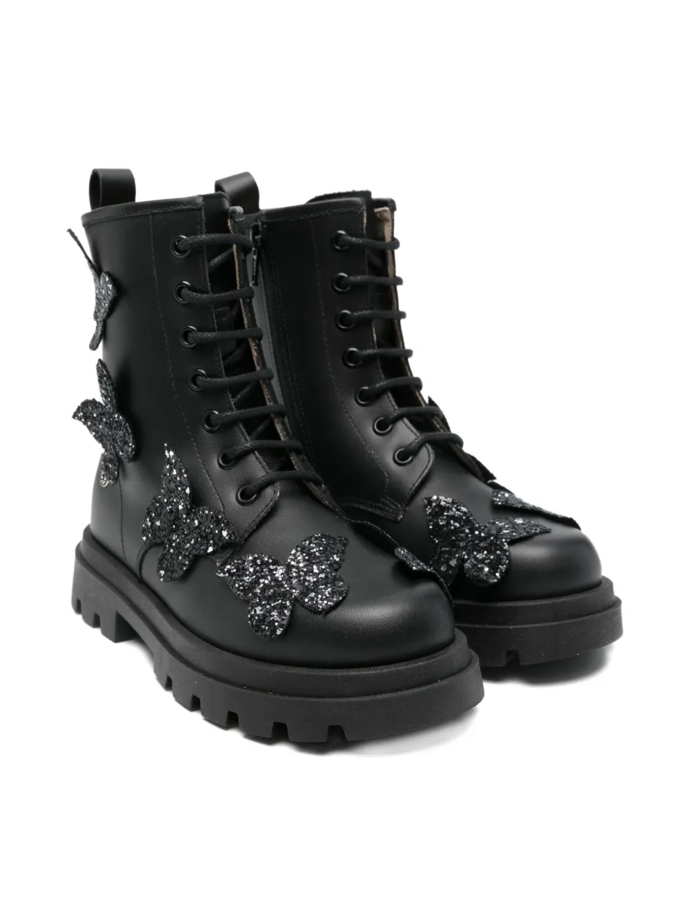 Ботинки на шнуровке с аппликацией в виде бабочек Florens, черный
Ботинки на шнуровке с аппликацией в виде бабочек Florens, черный