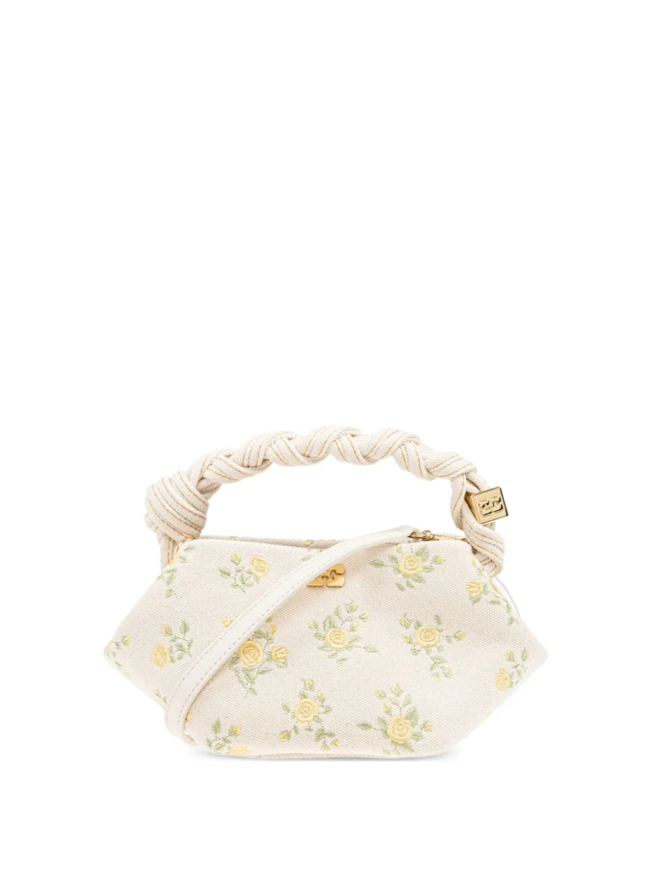 Сумка-тоут GANNI с цветочной вышивкой, белый 
Сумка-тоут GANNI с цветочной вышивкой, белый