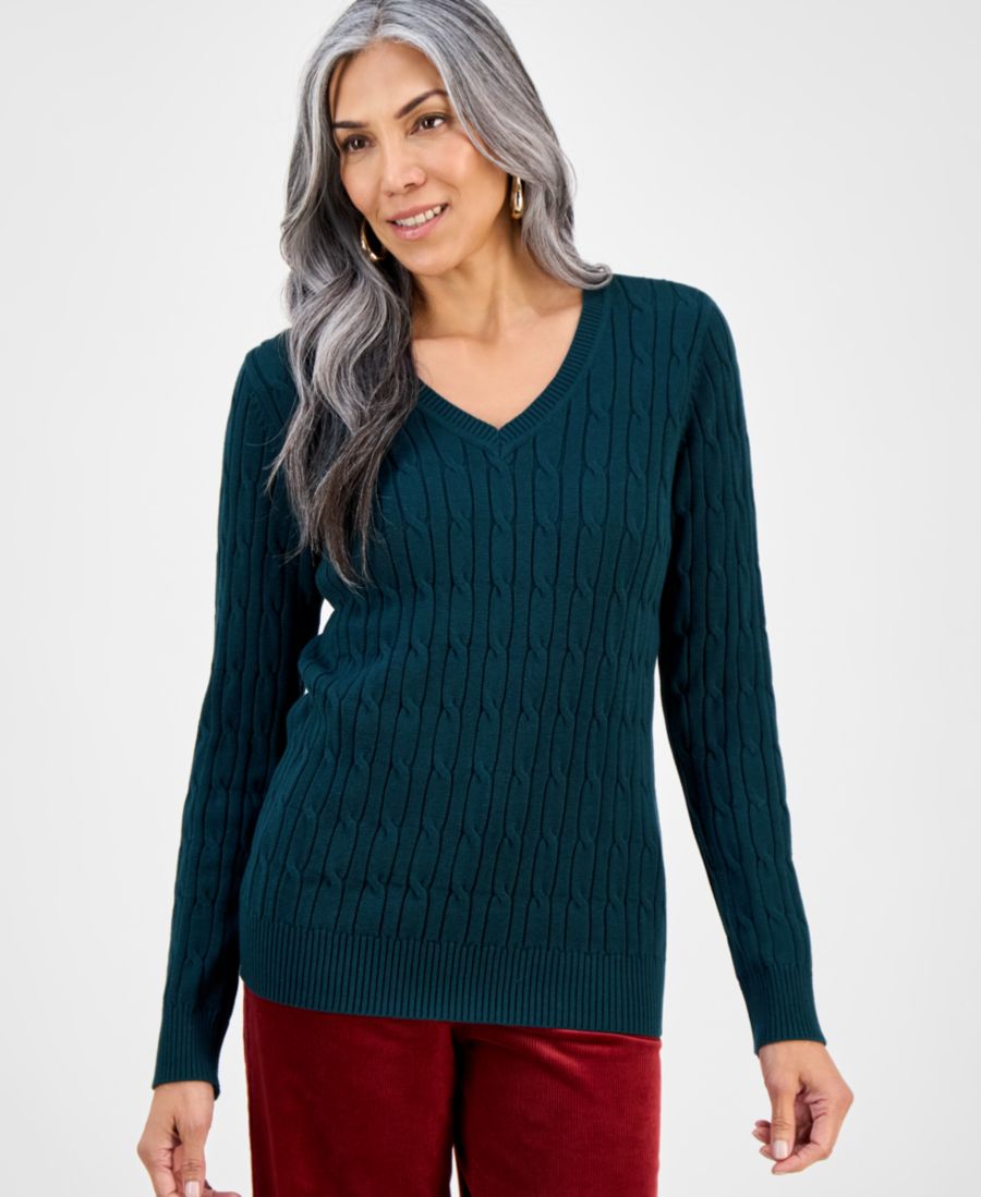 Женский хлопковый свитер крупной вязки с V-образным вырезом, размеры PXS-4X Style & Co, Ponderosa Pine
Женский хлопковый свитер крупной вязки с V-образным вырезом, размеры PXS-4X Style & Co, Ponderosa Pine